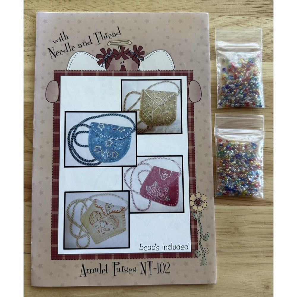 With Needle And Thread Amulet Purses Pattern w Beads Design By Janice Loewenthal